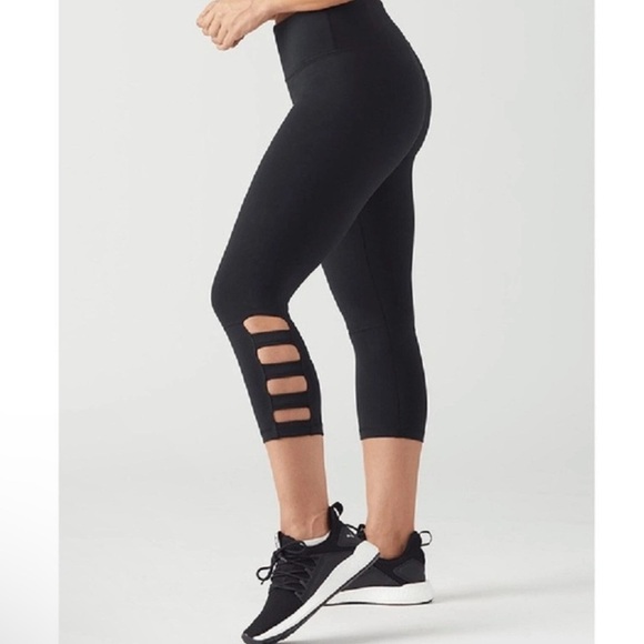 Glyder Black Leggings with Cutout Detail Activewear Athleisure - Picture 1 of 5